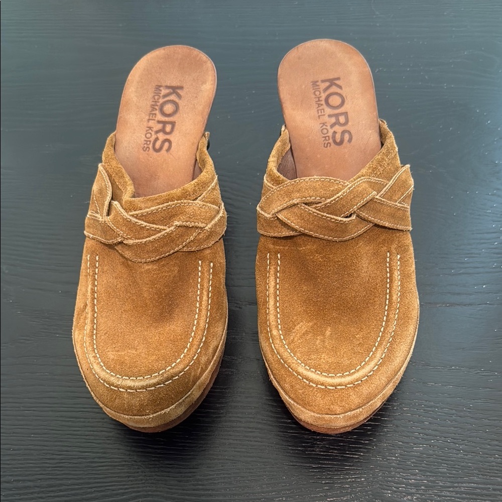 KORS Michael Kors Tan Suede Mules